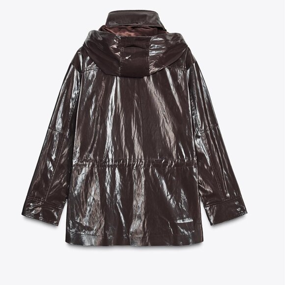 SHINY HOODED PARKA ZW COLLECTION - Picture 5 of 12